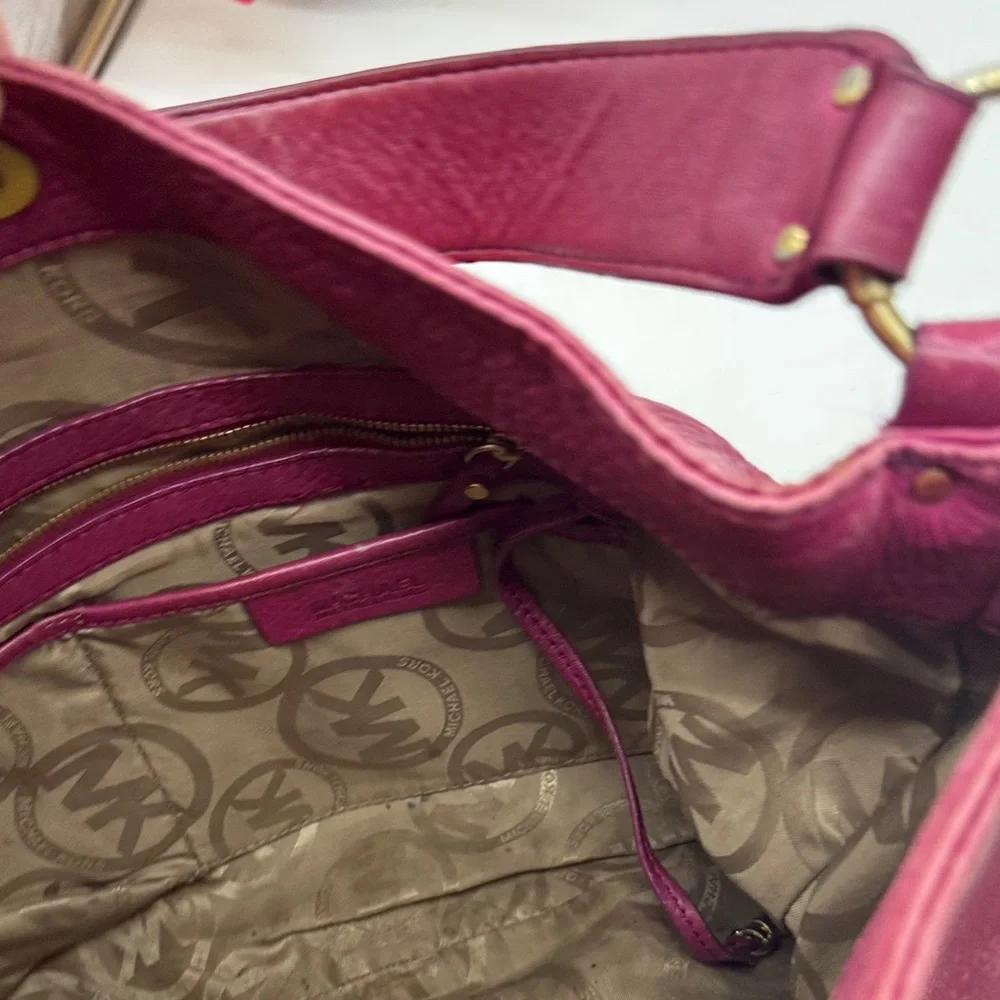 Michael Kors Wine Leather Hobo Bag As Is condition MCB9577S